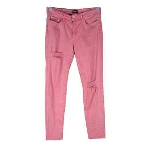 Buffalo David Bitton Jeans Women’s Size 31 Pink Ripped Ankle Cropped Stretch